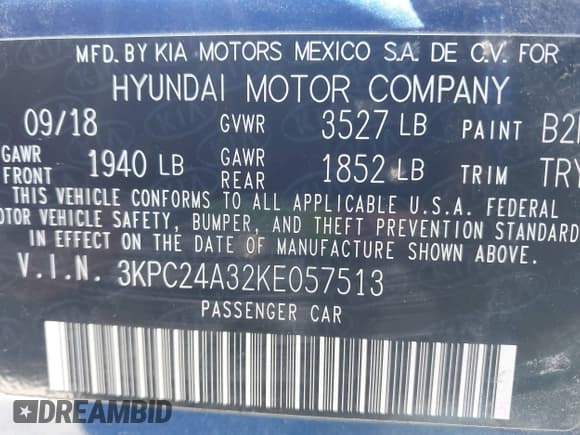 ✅ 2019 Hyundai Accent SE • VIN: 3KPC24A32KE057513 • Лот: 43581973. Опубликован ранее на IAAI с пробегом 115 539 миль. Бесплатный доступ к архиву аукционных продаж из США и подробный отчёт об истории автомобиля на DreamBid. Изображение 9.