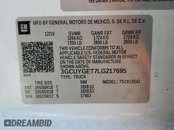 ✅ 2020 Chevrolet Silverado 1500 LTZ • VIN: 3GCUYGET7LG217695 • Lot: 70013114. Wystawiony na Copart z przebiegiem 63 244 mil. Bezpłatny archiwum sprzedaży aukcyjnych z USA i szczegółowy raport historii pojazdu na DreamBid. Zdjęcie 13.