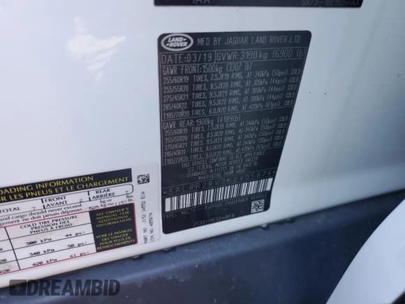 ✅ 2019 Land Rover Discovery HSE • VIN: SALRR2RV3K2405874 • Lot: 52149835. Wystawiony na Copart z przebiegiem 64 450 mil. Bezpłatny archiwum sprzedaży aukcyjnych z USA i szczegółowy raport historii pojazdu na DreamBid. Zdjęcie 13.