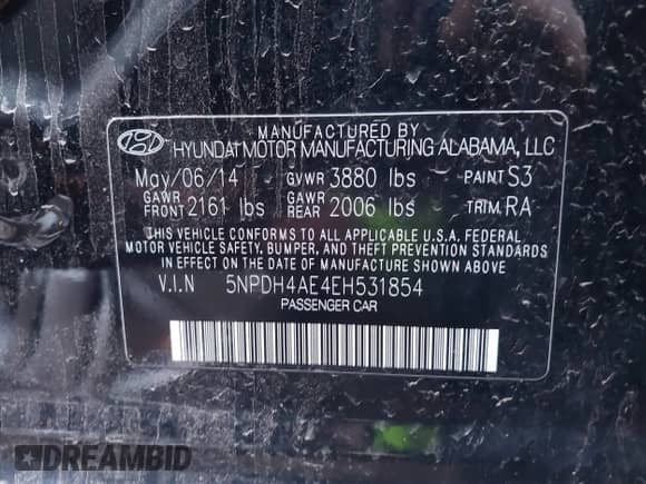 2014 Hyundai Elantra SE с VIN 5NPDH4AE4EH531854, выставлен на аукционе IAAI как лот 43046213 с пробегом Не указан миль и . История ставок и продаж доступна на DreamBid. Изображение 9.