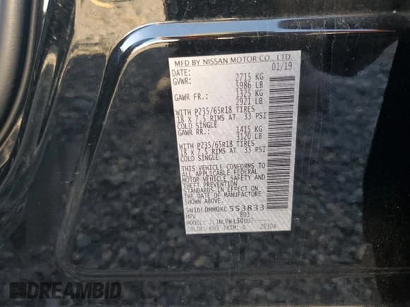 ✅ 2019 Infiniti QX60 Pure • VIN: 5N1DL0MM0KC553833 • Lot: 81903815. Listed on Copart with Not provided. Free auction sales archive from the USA and detailed vehicle history report at DreamBid. Image 13.