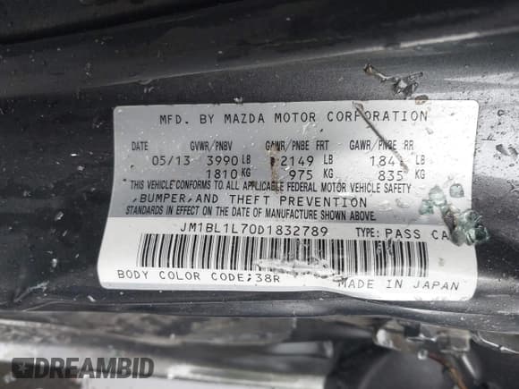 ✅ 2013 Mazda 3 i Touring • VIN: JM1BL1L70D1832789 • Lot: 43548359. Wystawiony na IAAI z przebiegiem 190 721 mil. Bezpłatny archiwum sprzedaży aukcyjnych z USA i szczegółowy raport historii pojazdu na DreamBid. Zdjęcie 9.