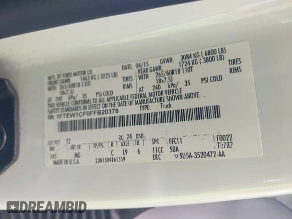 ✅ 2015 Ford F-150 XLT • VIN: 1FTEW1CF0FFB20378 • Lot: 43435695. Wystawiony na IAAI z przebiegiem 120 191 mil. Bezpłatny archiwum sprzedaży aukcyjnych z USA i szczegółowy raport historii pojazdu na DreamBid. Zdjęcie 9.