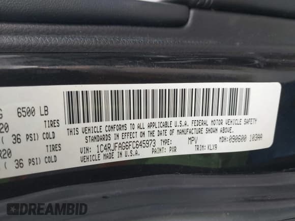 ✅ 2015 Jeep Grand Cherokee Laredo • VIN: 1C4RJFAG6FC645973 • Лот: 42922372. Опубликован ранее на IAAI с пробегом 167 741 миль. Бесплатный доступ к архиву аукционных продаж из США и подробный отчёт об истории автомобиля на DreamBid. Изображение 9.