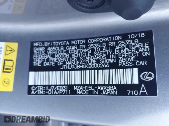 ✅ 2019 Lexus UX 250h • VIN: JTHU9JBH6K2000266 • Лот: 41387494. Опубликован ранее на IAAI с пробегом 38 378 миль. Бесплатный доступ к архиву аукционных продаж из США и подробный отчёт об истории автомобиля на DreamBid. Изображение 9.