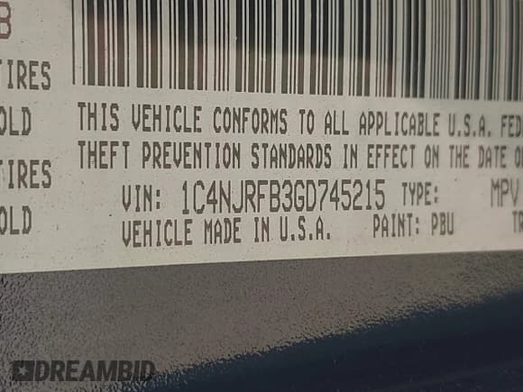 ✅ 2016 Jeep Patriot High Altitude • VIN: 1C4NJRFB3GD745215 • Lot: 42199815. Listed on IAAI with 90,380 mi. Free auction sales archive from the USA and detailed vehicle history report at DreamBid. Image 9.