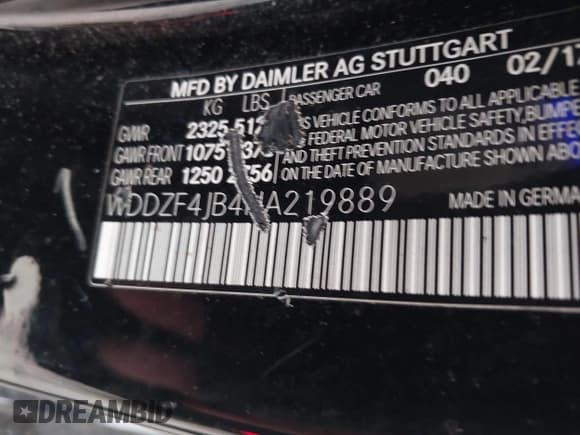 ✅ 2017 Mercedes-Benz E 300 Luxury • VIN: WDDZF4JB4HA219889 • Lot: 42659914. Listed on IAAI with 132,536 mi. Free auction sales archive from the USA and detailed vehicle history report at DreamBid. Image 9.