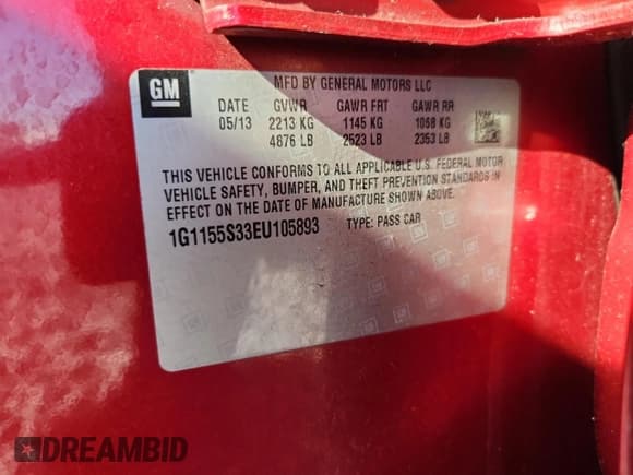 ✅ 2014 Chevrolet Impala LTZ • VIN: 1G1155S33EU105893 • Лот: 90294345. Опубликован ранее на Copart с пробегом 139 779 миль. Бесплатный доступ к архиву аукционных продаж из США и подробный отчёт об истории автомобиля на DreamBid. Изображение 13.
