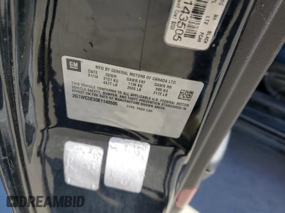 ✅ 2014 Chevrolet Impala LTZ • VIN: 2G1WC5E30E1143505 • Лот: 71169714. Опубликован ранее на Copart с пробегом Не указан. Бесплатный доступ к архиву аукционных продаж из США и подробный отчёт об истории автомобиля на DreamBid. Изображение 12.