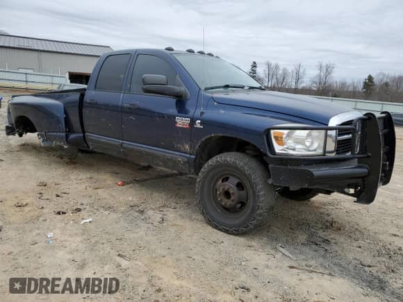 2007 Dodge 3500 Laramie with VIN 3D3MX48C07G732564, listed as a Copart auction lot 43777115 with Not provided miles and Salvage title. Bid and sale history available at DreamBid. Image 4.