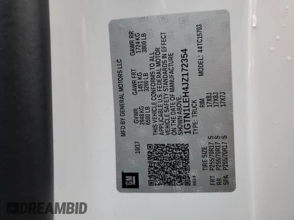 ✅ 2018 GMC Sierra 1500 • VIN: 1GTN1LEH4JZ172354 • Лот: 58746835. Опубликован ранее на Copart с пробегом 148 822 миль. Бесплатный доступ к архиву аукционных продаж из США и подробный отчёт об истории автомобиля на DreamBid. Изображение 13.