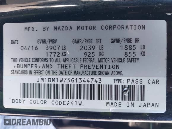 ✅ 2016 Mazda 3 i Touring • VIN: JM1BM1W75G1344743 • Lot: 43745275. Listed on IAAI with 76,650 mi. Free auction sales archive from the USA and detailed vehicle history report at DreamBid. Image 9.