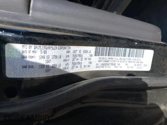 ✅ 1999 Jeep Grand Cherokee Laredo • VIN: 1J4GW58S8XC786066 • Lot: 43813781. Listed on IAAI with 210,372 mi. Free auction sales archive from the USA and detailed vehicle history report at DreamBid. Image 9.