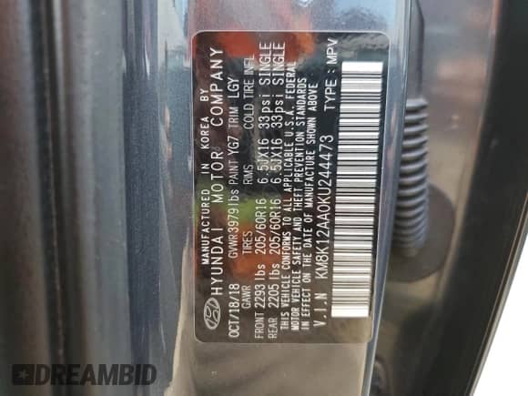 2019 Hyundai Kona SE с VIN KM8K12AA0KU244473, выставлен на аукционе Copart как лот 49158373 с пробегом 96 760 миль миль и . История ставок и продаж доступна на DreamBid. Изображение 14.