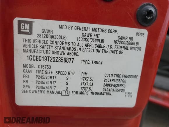 ✅ 2005 Chevrolet Silverado 1500 LT • VIN: 1GCEC19T25Z350877 • Лот: 58787055. Опубликован ранее на Copart с пробегом 223 084 миль. Бесплатный доступ к архиву аукционных продаж из США и подробный отчёт об истории автомобиля на DreamBid. Изображение 12.