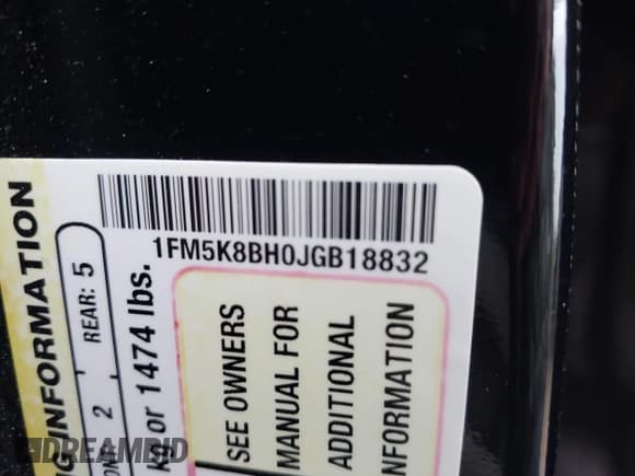 ✅ 2018 Ford Explorer • VIN: 1FM5K8BH0JGB18832 • Лот: 43887684. Опубликован ранее на IAAI с пробегом 144 118 миль. Бесплатный доступ к архиву аукционных продаж из США и подробный отчёт об истории автомобиля на DreamBid. Изображение 9.