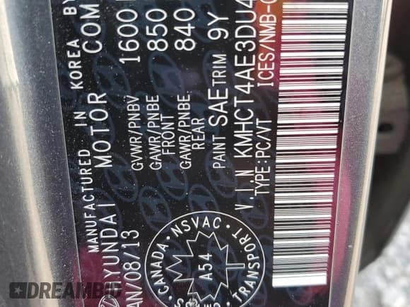 ✅ 2013 Hyundai Accent GLS • VIN: KMHCT4AE3DU428550 • Лот: 75722624. Опубликован ранее на Copart с пробегом 129 476 миль. Бесплатный доступ к архиву аукционных продаж из США и подробный отчёт об истории автомобиля на DreamBid. Изображение 13.