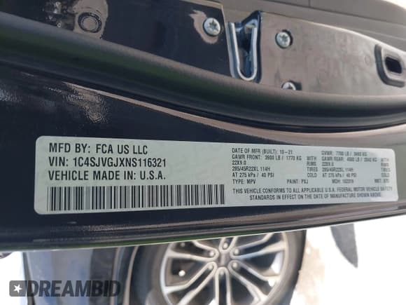 ✅ 2022 Jeep Grand Wagoneer Series III • VIN: 1C4SJVGJXNS116321 • Лот: 42676664. Опубликован ранее на IAAI с пробегом 55 814 миль. Бесплатный доступ к архиву аукционных продаж из США и подробный отчёт об истории автомобиля на DreamBid. Изображение 9.