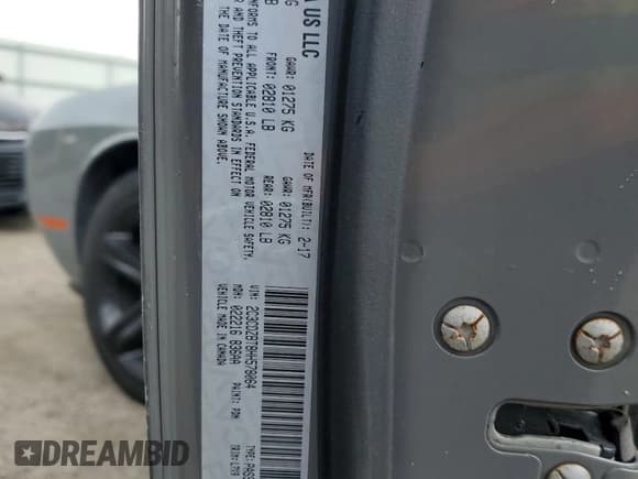 ✅ 2017 Dodge Challenger R/T Plus • VIN: 2C3CDZBT8HH578064 • Lot: 55496785. Listed on Copart with 139,059 mi. Free auction sales archive from the USA and detailed vehicle history report at DreamBid. Image 13.