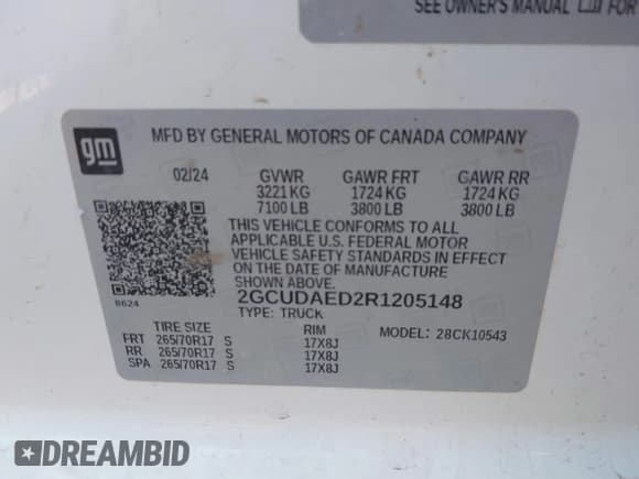 ✅ 2024 Chevrolet Silverado 1500 Work Truck • VIN: 2GCUDAED2R1205148 • Lot: 43674893. Listed on IAAI with 80,730 mi. Free auction sales archive from the USA and detailed vehicle history report at DreamBid. Image 9.