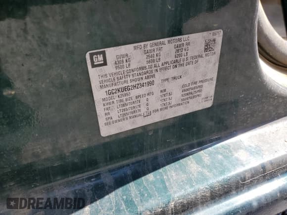 ✅ 2017 Chevrolet Silverado 2500HD Work Truck • VIN: 1GC2KUEG2HZ341990 • Lot: 52914505. Wystawiony na Copart z przebiegiem 209 950 mil. Bezpłatny archiwum sprzedaży aukcyjnych z USA i szczegółowy raport historii pojazdu na DreamBid. Zdjęcie 12.