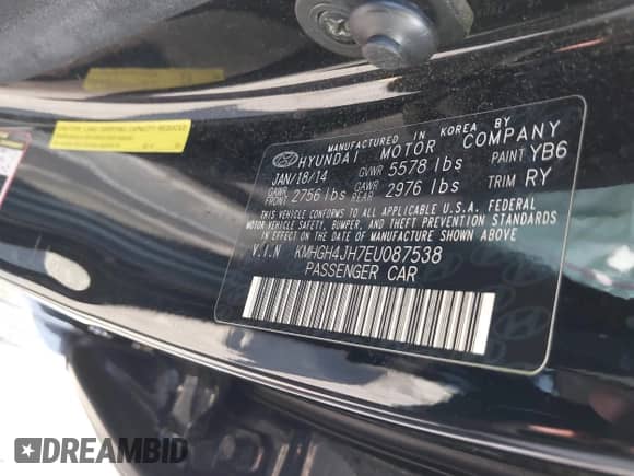 2014 Hyundai Equus Signature с VIN KMHGH4JH7EU087538, выставлен на аукционе IAAI как лот 43231619 с пробегом 83 778 миль миль и . История ставок и продаж доступна на DreamBid. Изображение 9.