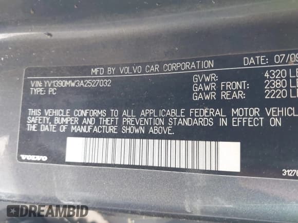 ✅ 2010 Volvo V50 • VIN: YV1390MW3A2527032 • Лот: 42801610. Опубликован ранее на IAAI с пробегом 167 568 миль. Бесплатный доступ к архиву аукционных продаж из США и подробный отчёт об истории автомобиля на DreamBid. Изображение 9.