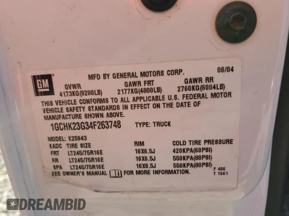 ✅ 2004 Chevrolet Silverado 2500HD LT3 • VIN: 1GCHK23G34F263748 • Лот: 55696975. Опубликован ранее на Copart с пробегом Не указан. Бесплатный доступ к архиву аукционных продаж из США и подробный отчёт об истории автомобиля на DreamBid. Изображение 12.