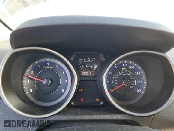 2016 Hyundai Elantra Sport with VIN KMHDH4AH0GU523068, listed as a Copart auction lot 42415085 with 108,048 mi miles and Salvage title. Bid and sale history available at DreamBid. Image 9.