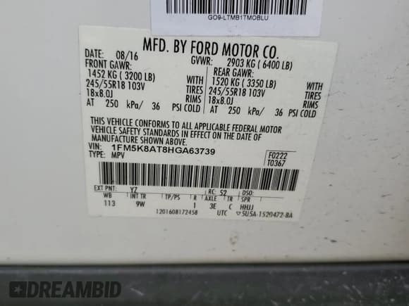 ✅ 2017 Ford Police Interceptor Utility • VIN: 1FM5K8AT8HGA63739 • Lot: 50907305. Wystawiony na Copart z przebiegiem 117 860 mil. Bezpłatny archiwum sprzedaży aukcyjnych z USA i szczegółowy raport historii pojazdu na DreamBid. Zdjęcie 12.