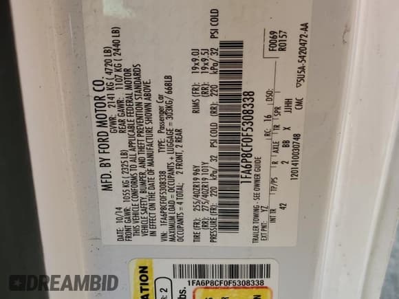 ✅ 2015 Ford Mustang GT Premium • VIN: 1FA6P8CF0F5308338 • Lot: 86191545. Wystawiony na Copart z przebiegiem Nie podano. Bezpłatny archiwum sprzedaży aukcyjnych z USA i szczegółowy raport historii pojazdu na DreamBid. Zdjęcie 13.