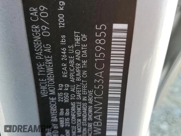 ✅ 2010 BMW 5 Series 528i xDrive • VIN: WBANV1C53AC159855 • Lot: 71238205. Listed on Copart with 217,052 mi. Free auction sales archive from the USA and detailed vehicle history report at DreamBid. Image 12.