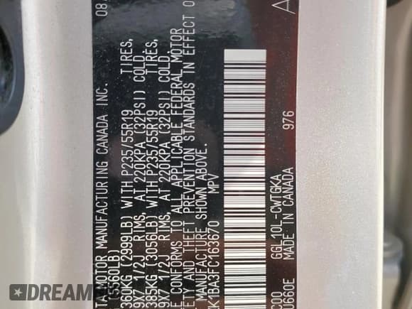 ✅ 2015 Lexus RX 350 • VIN: 2T2ZK1BA3FC163670 • Lot: 57282445. Wystawiony na Copart z przebiegiem 44 763 mil. Bezpłatny archiwum sprzedaży aukcyjnych z USA i szczegółowy raport historii pojazdu na DreamBid. Zdjęcie 13.