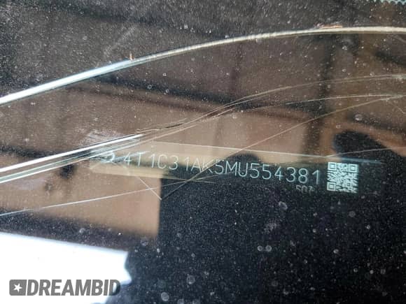 2021 Toyota Camry Hybrid LE with VIN 4T1C31AK5MU554381, listed as a Copart auction lot 69998775 with 104,313 mi miles and Salvage title. Bid and sale history available at DreamBid. Image 12.