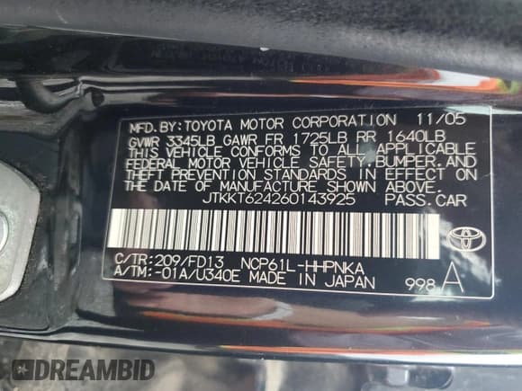 ✅ 2006 Scion xA • VIN: JTKKT624260143925 • Лот: 82128055. Опубликован ранее на Copart с пробегом 210 619 миль. Бесплатный доступ к архиву аукционных продаж из США и подробный отчёт об истории автомобиля на DreamBid. Изображение 12.