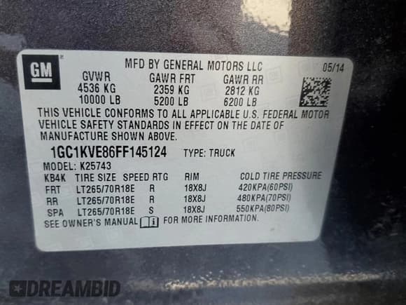 ✅ 2015 Chevrolet Silverado 2500HD LT • VIN: 1GC1KVE86FF145124 • Лот: 69462005. Опубликован ранее на Copart с пробегом 142 262 миль. Бесплатный доступ к архиву аукционных продаж из США и подробный отчёт об истории автомобиля на DreamBid. Изображение 12.