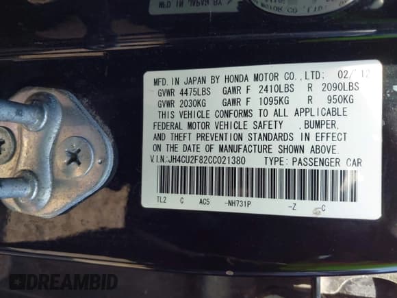 ✅ 2012 Acura TSX Special Edition • VIN: JH4CU2F82CC021380 • Lot: 42732606. Listed on IAAI with 128,147 mi. Free auction sales archive from the USA and detailed vehicle history report at DreamBid. Image 9.