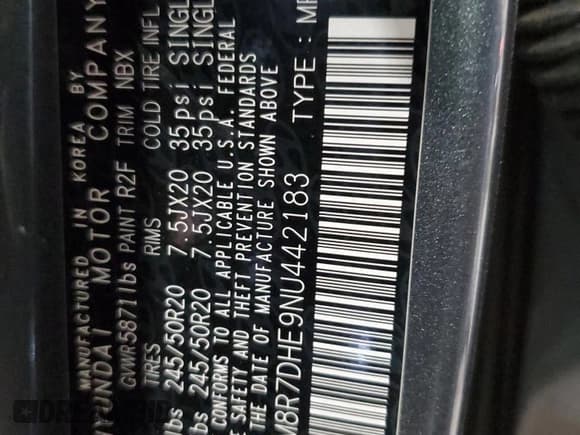 ✅ 2022 Hyundai Palisade Calligraphy • VIN: KM8R7DHE9NU442183 • Lot: 59050414. Listed on Copart with 25,943 mi. Free auction sales archive from the USA and detailed vehicle history report at DreamBid. Image 13.