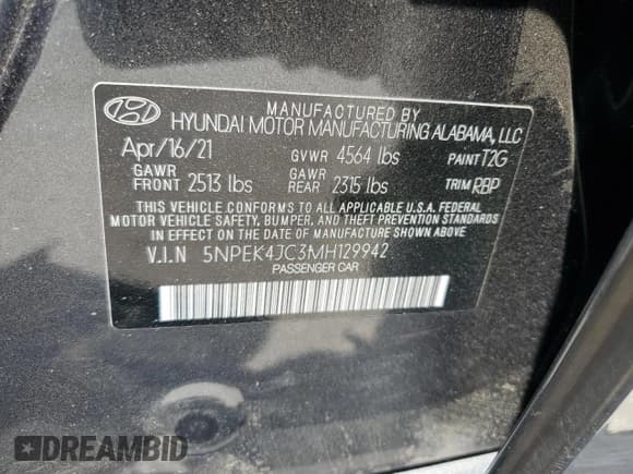 ✅ 2021 Hyundai Sonata N Line • VIN: 5NPEK4JC3MH129942 • Лот: 62422135. Опубликован ранее на Copart с пробегом Не указан. Бесплатный доступ к архиву аукционных продаж из США и подробный отчёт об истории автомобиля на DreamBid. Изображение 13.