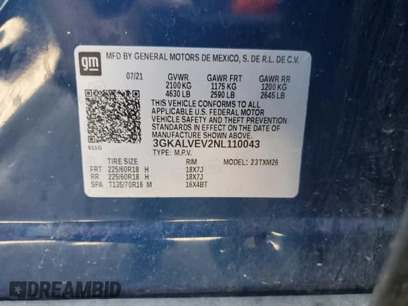 ✅ 2022 GMC Terrain SLT • VIN: 3GKALVEV2NL110043 • Lot: 61688135. Wystawiony na Copart z przebiegiem 86 217 mil. Bezpłatny archiwum sprzedaży aukcyjnych z USA i szczegółowy raport historii pojazdu na DreamBid. Zdjęcie 13.