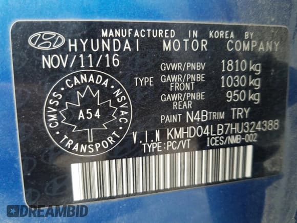 ✅ 2017 Hyundai Elantra Sport • VIN: KMHD04LB7HU324388 • Lot: 83838125. Listed on Copart with 288,331 mi. Free auction sales archive from the USA and detailed vehicle history report at DreamBid. Image 12.