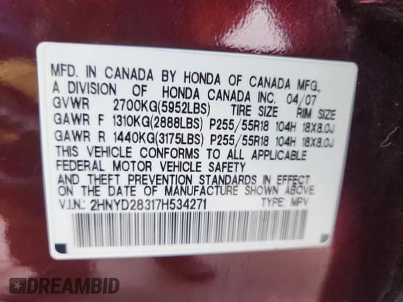 ✅ 2007 Acura MDX Technology • VIN: 2HNYD28317H534271 • Lot: 90736155. Wystawiony na Copart z przebiegiem 191 240 mil. Bezpłatny archiwum sprzedaży aukcyjnych z USA i szczegółowy raport historii pojazdu na DreamBid. Zdjęcie 14.