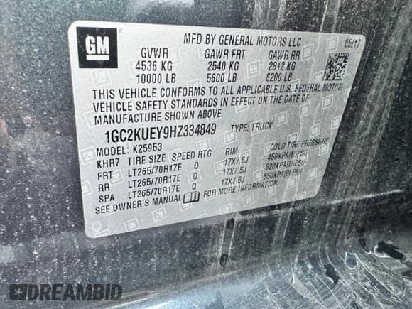 ✅ 2017 Chevrolet Silverado 2500HD Work Truck • VIN: 1GC2KUEY9HZ334849 • Лот: 79345004. Опубликован ранее на Copart с пробегом 73 211 миль. Бесплатный доступ к архиву аукционных продаж из США и подробный отчёт об истории автомобиля на DreamBid. Изображение 10.