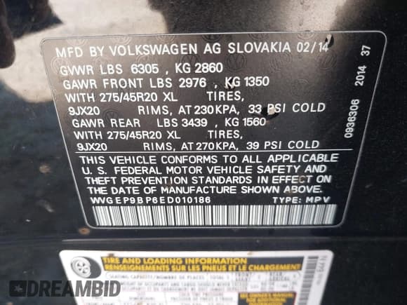 ✅ 2014 Volkswagen Touareg Exec • VIN: WVGEP9BP6ED010186 • Lot: 43203802. Wystawiony na IAAI z przebiegiem Nie podano. Bezpłatny archiwum sprzedaży aukcyjnych z USA i szczegółowy raport historii pojazdu na DreamBid. Zdjęcie 9.