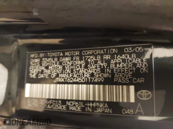 ✅ 2005 Scion xA • VIN: JTKKT624450117499 • Lot: 43649187. Wystawiony na IAAI z przebiegiem 244 267 mil. Bezpłatny archiwum sprzedaży aukcyjnych z USA i szczegółowy raport historii pojazdu na DreamBid. Zdjęcie 9.