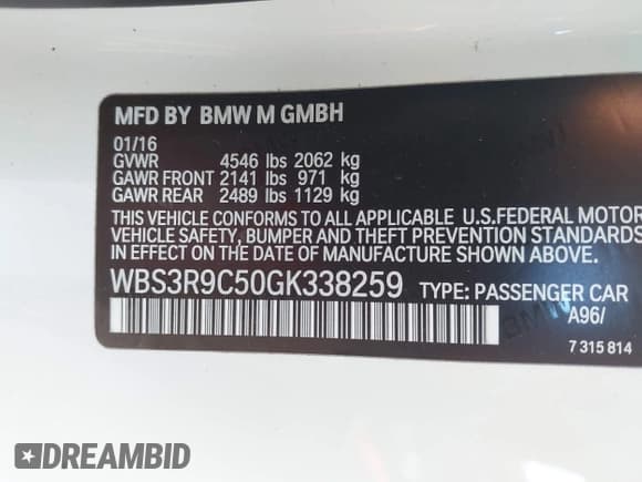 ✅ 2016 BMW M4 • VIN: WBS3R9C50GK338259 • Lot: 43171798. Wystawiony na IAAI z przebiegiem 83 961 mil. Bezpłatny archiwum sprzedaży aukcyjnych z USA i szczegółowy raport historii pojazdu na DreamBid. Zdjęcie 9.