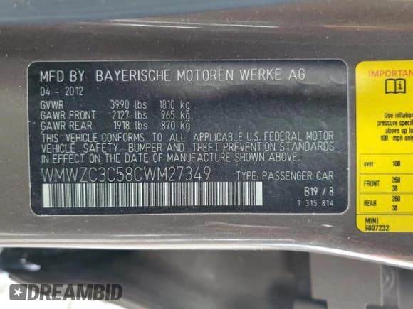 ✅ 2012 MINI Countryman S • VIN: WMWZC3C58CWM27349 • Лот: 86062095. Опубликован ранее на Copart с пробегом 118 179 миль. Бесплатный доступ к архиву аукционных продаж из США и подробный отчёт об истории автомобиля на DreamBid. Изображение 12.