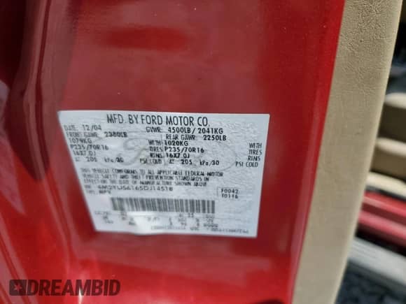 2005 Mercury Mariner Luxury с VIN 4M2YU56165DJ14518, выставлен на аукционе Copart как лот 53253965 с пробегом 186 678 миль миль и Списание • Salvage title. История ставок и продаж доступна на DreamBid. Изображение 13.