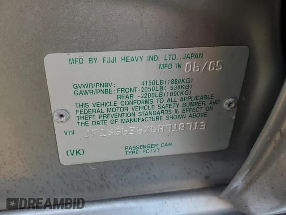 ✅ 2006 Subaru Forester X • VIN: JF1SG636X6H718713 • Lot: 68069835. Listed on Copart with 154,292 mi. Free auction sales archive from the USA and detailed vehicle history report at DreamBid. Image 13.