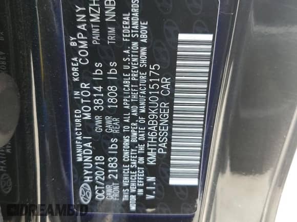 2019 Hyundai Veloster Turbo R-Spec с VIN KMHTH6AB9KU015175, выставлен на аукционе Copart как лот 58852874 с пробегом 75 256 миль миль и Списание • Salvage title. История ставок и продаж доступна на DreamBid. Изображение 12.